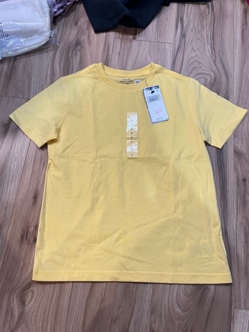 NWT Polo Ralph Lauren Yellow T-Shirt Kids Boys Size 7
